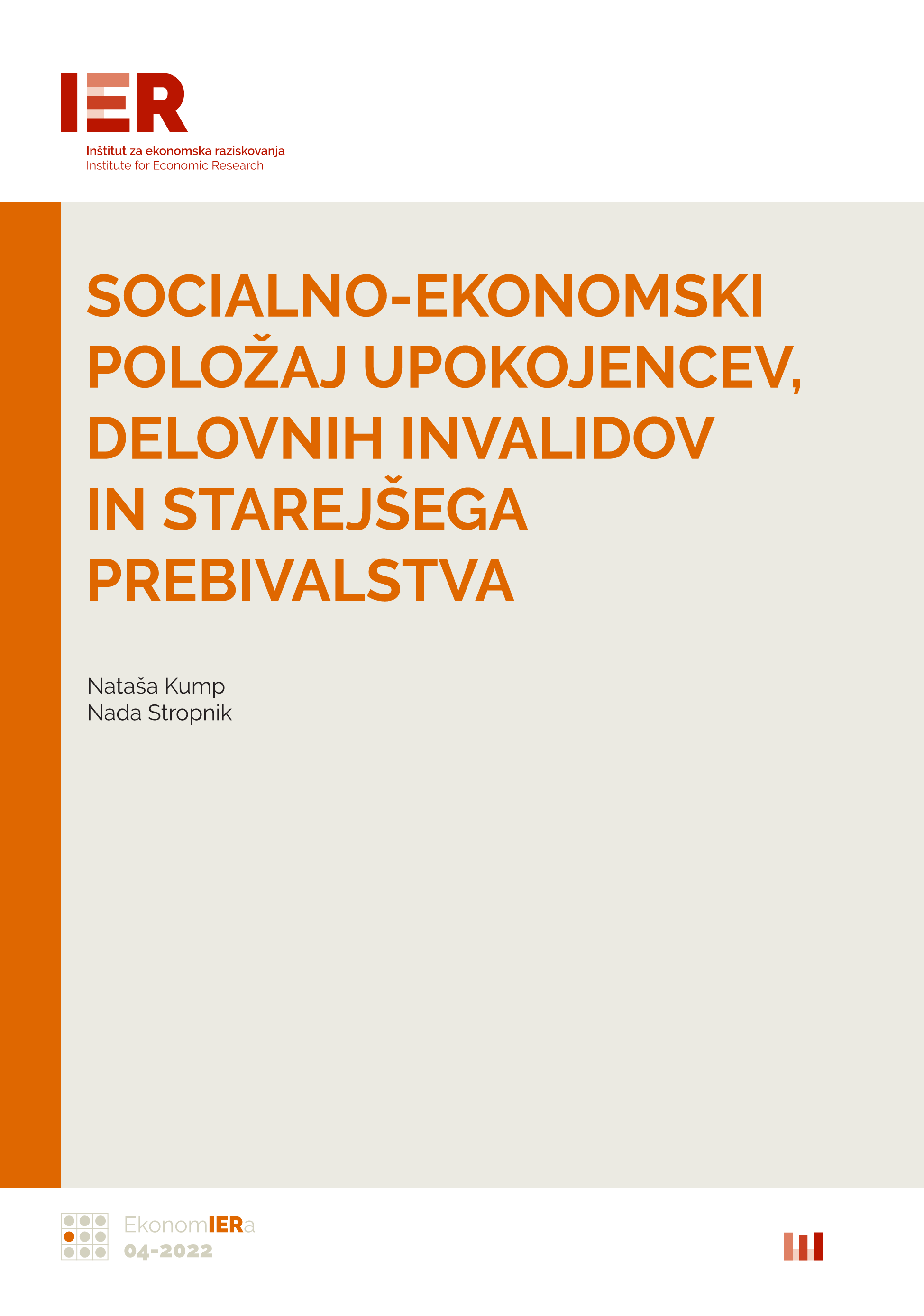 Socialno-ekonomski položaj upokojencev, delovnih invalidov in starejšega prebivalstva